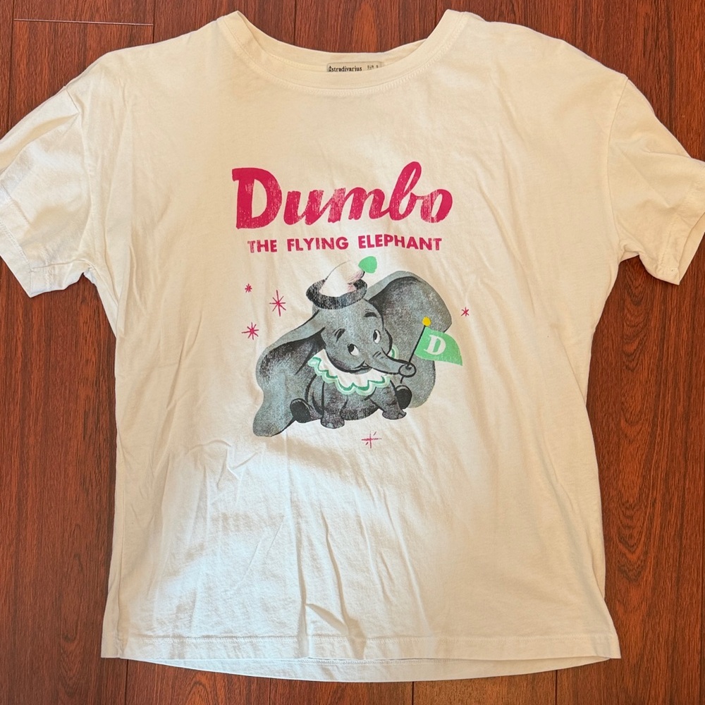 Stradivarius for Disney Dumbo Flying Elephant T-Shirt - white